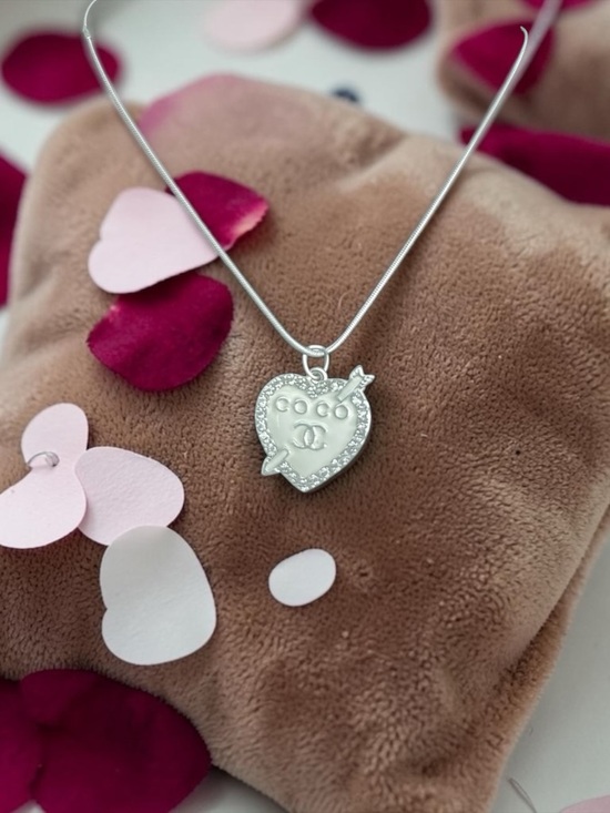 The Unbranded Brand Jewelry - Silver Heart Arrow Pendant Necklace - Women Jewelry